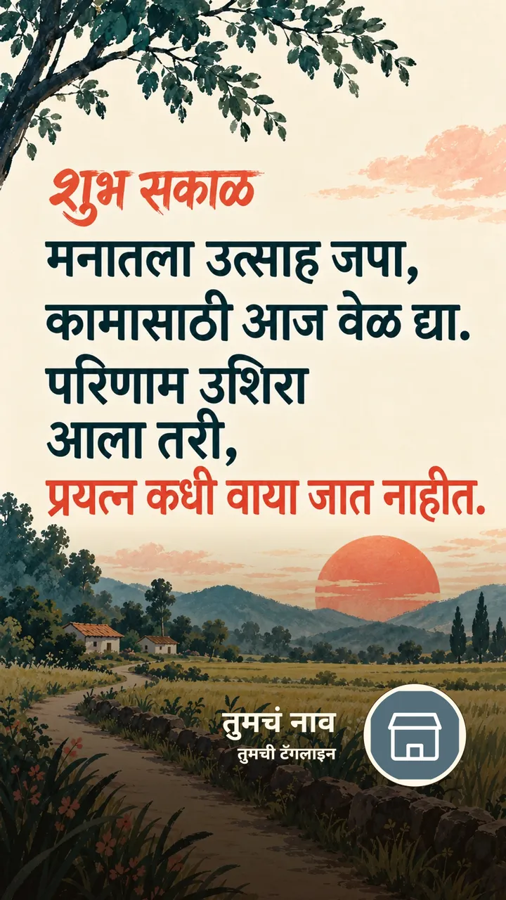 शुभ सकाळ - मनातला उत्साह जपा, - Shubh Sakal Image, सूर्योदय, निसर्ग