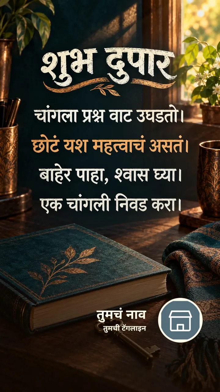 शुभ दुपार - चांगला प्रश्न वाट उघडतो। - छोटं यश - Shubh Dupar Image