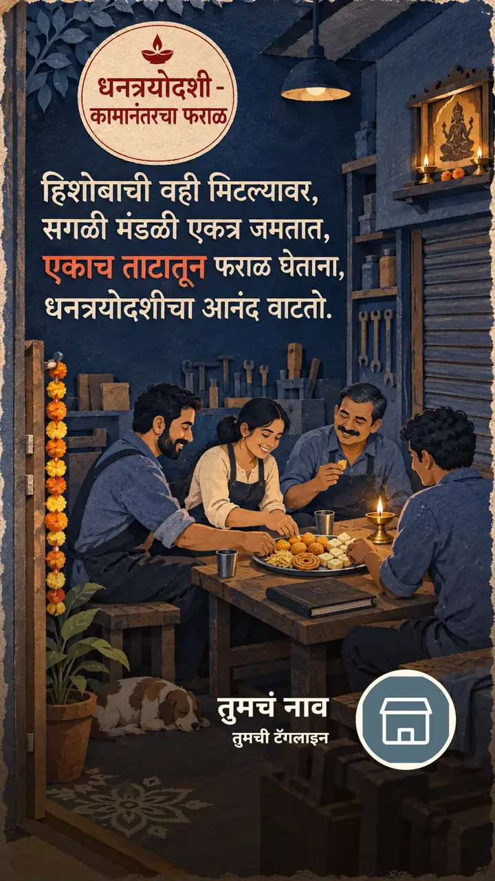 धनत्रयोदशी - कामानंतरचा फराळ - Festival Image, दिवा, गाव, कुटुंब, मित्र