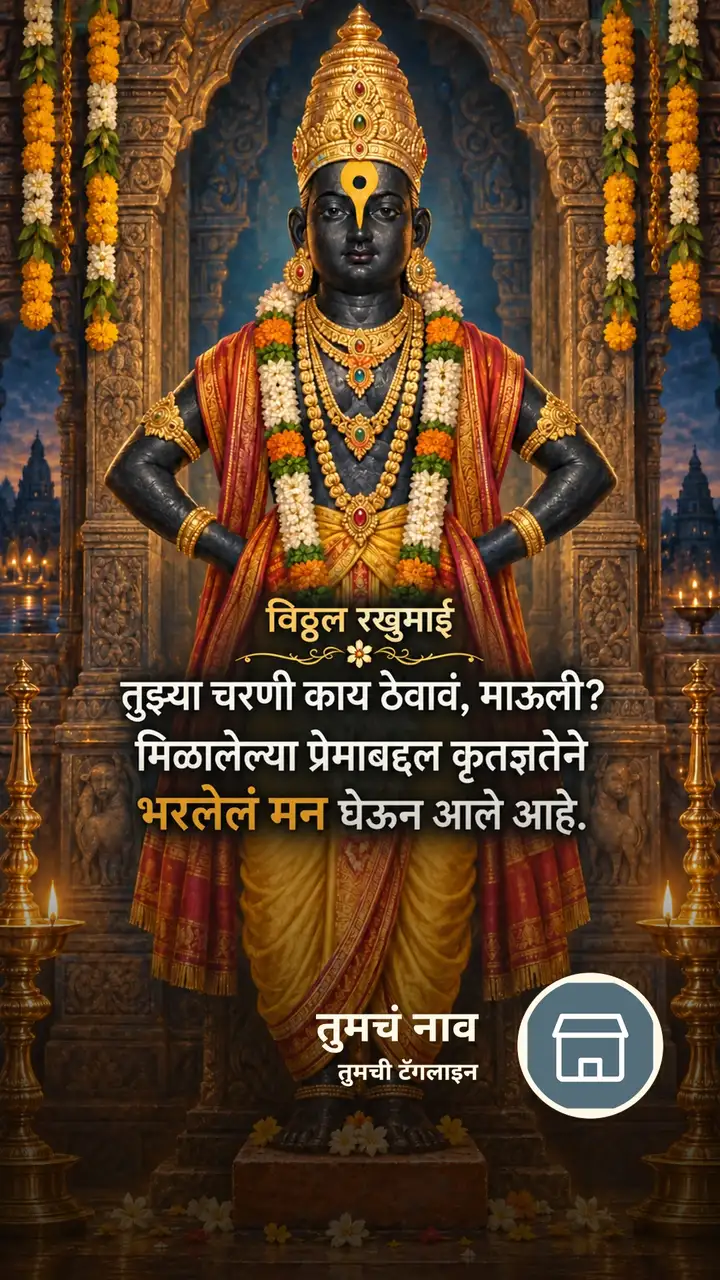 विठ्ठल रखुमाई - तुझ्या चरणी काय ठेवावं, माऊली? - Bhakti Image, फुलं, नदी, दिवा, विठ्ठल