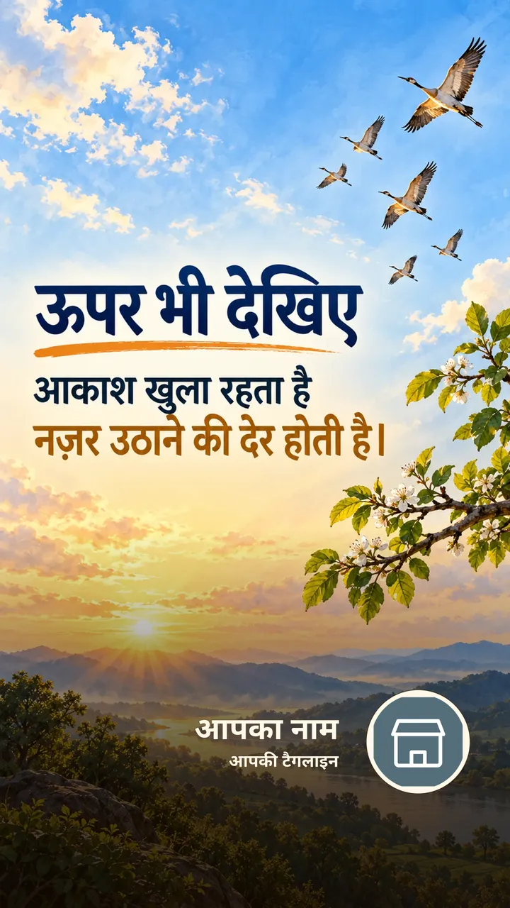 ऊपर भी देखिए - Suvichar Image, आसमान, पक्षी