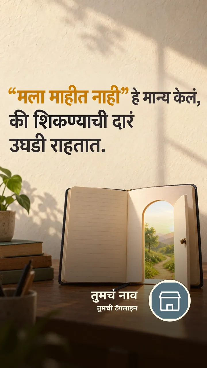 “मला माहीत नाही” हे मान्य केलं, - Suvichar Image