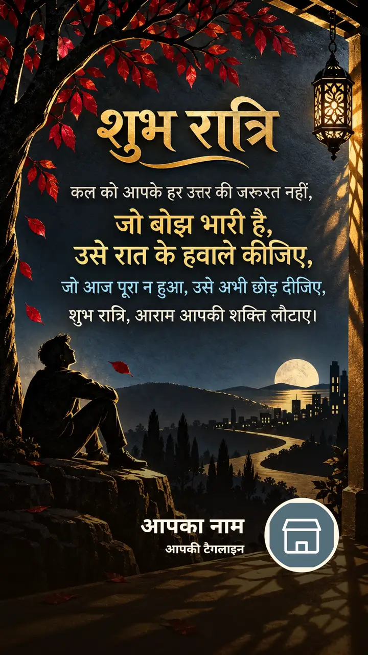 शुभ रात्रि - कल को आपके हर उत्तर की जरूरत नहीं, - जो बोझ भारी है, उसे - Shubh Ratri Image, चाँद, तारे, मोमबत्ती