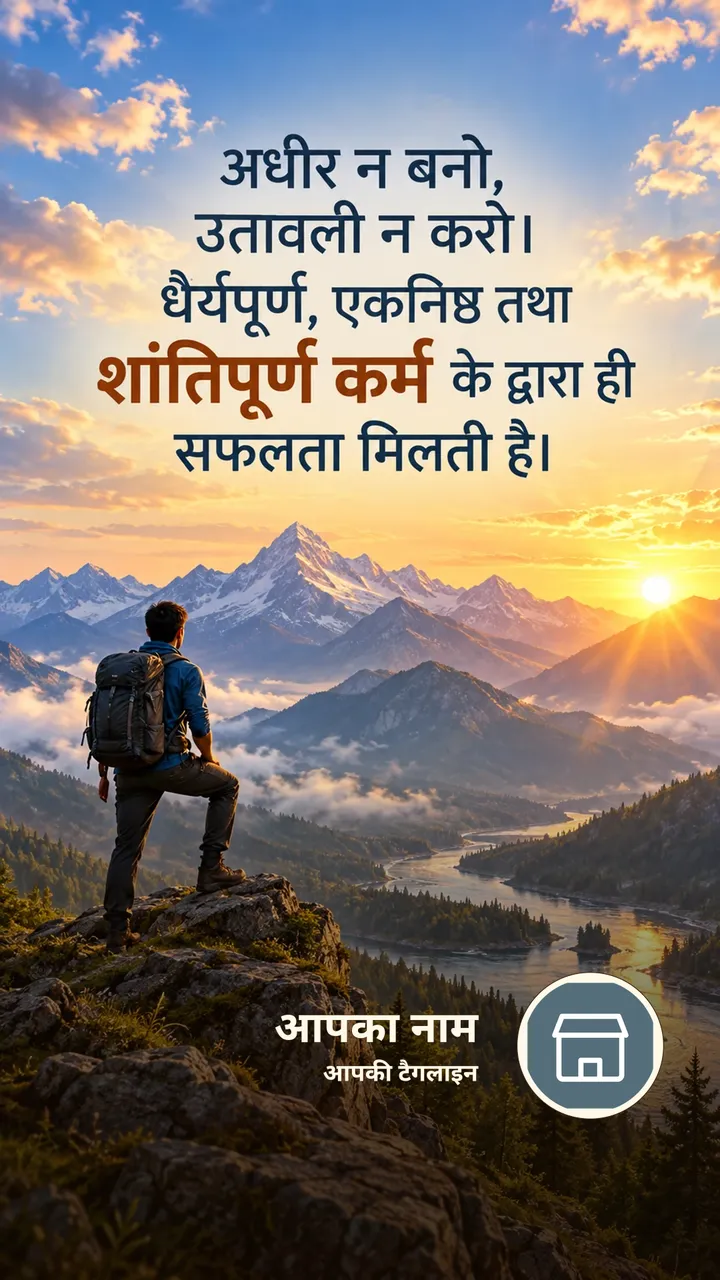 अधीर न बनो, - Motivational Image, पहाड़, नदी