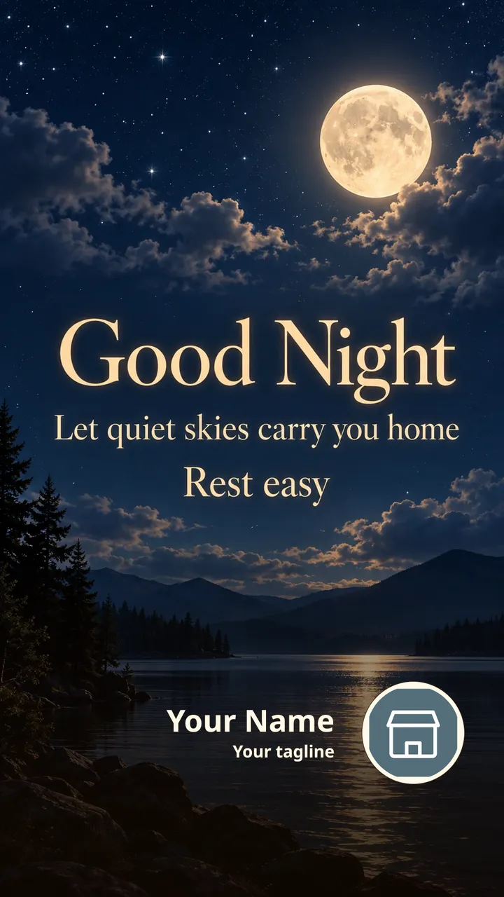 Good Night - Let quiet skies carry you home - Good Night Image, Sky, Moon