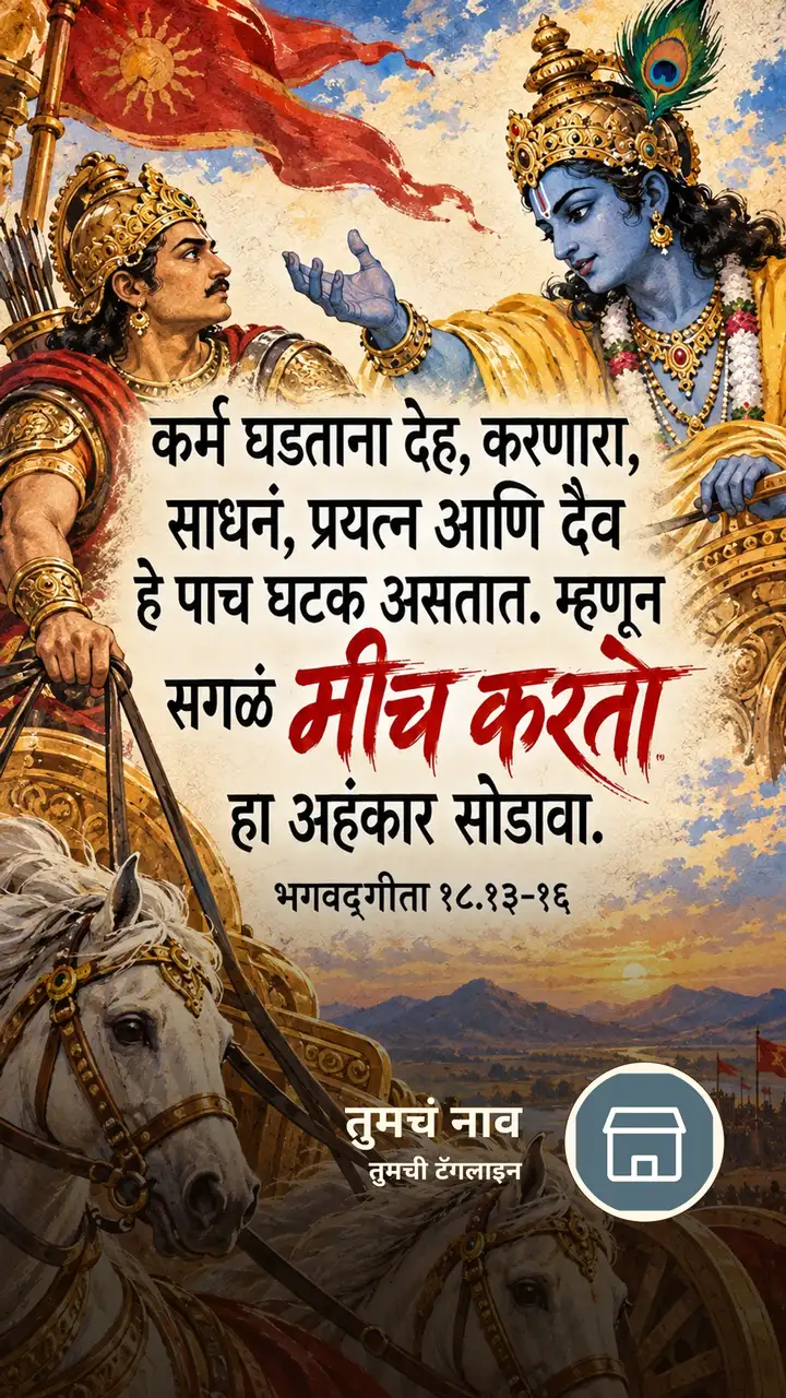 कर्म घडताना देह, करणारा, साधनं, प्रयत्न - Bhakti Image, कृष्ण