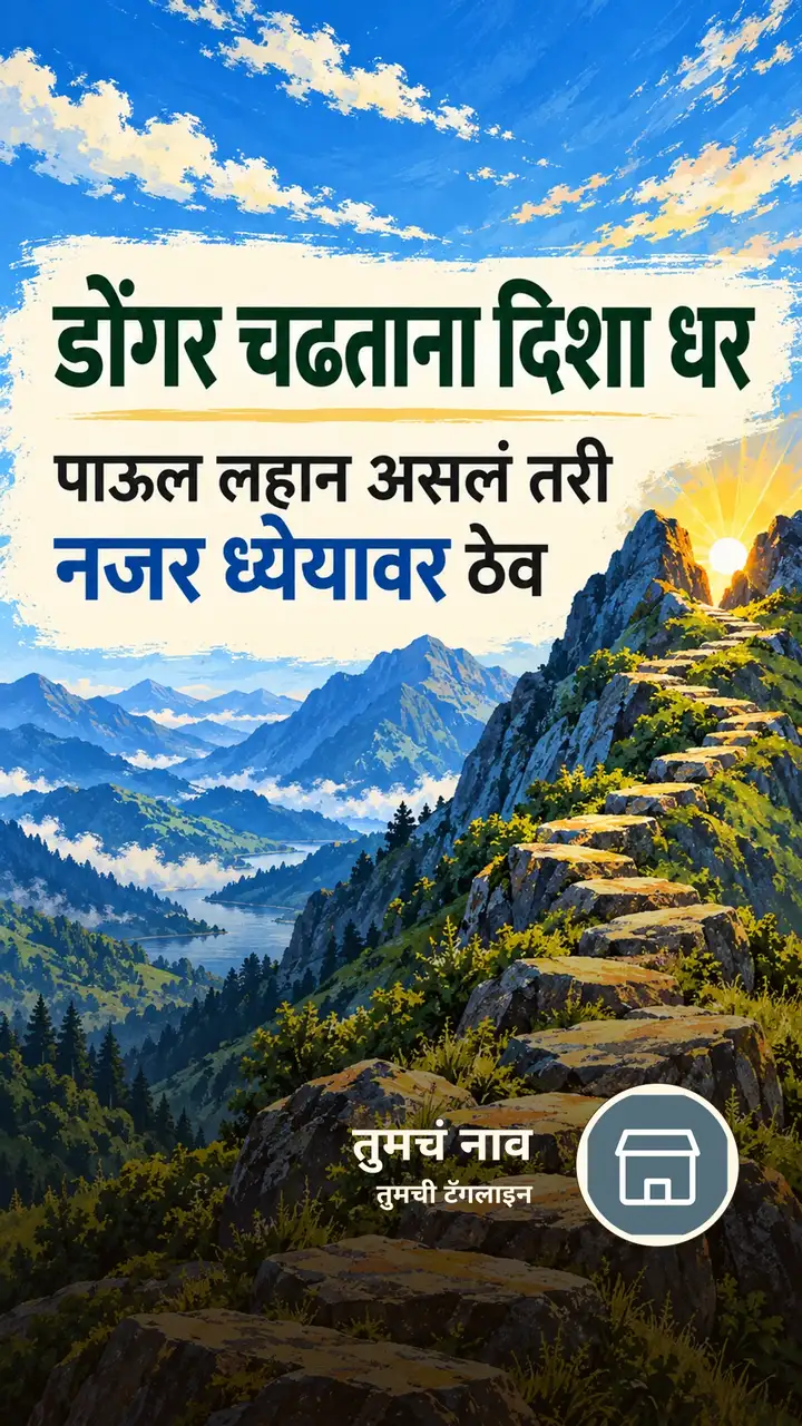 डोंगर चढताना दिशा धर - Motivation Image, डोंगर