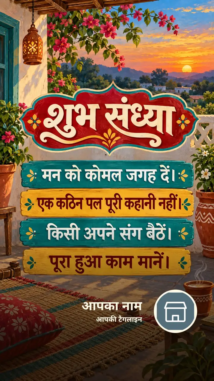 शुभ संध्या - मन को कोमल जगह दें। - एक कठिन पल पूरी कहानी - Sandhya Image