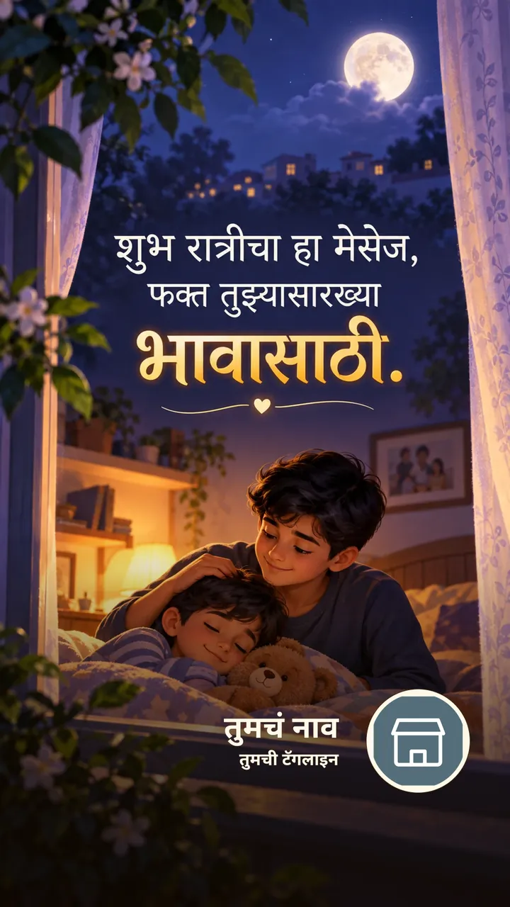 शुभ रात्रीचा हा मेसेज, - Shubh Ratri Image, चंद्र, कुटुंब