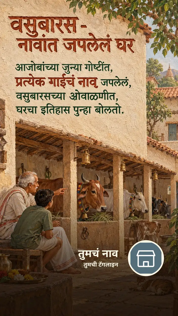 वसुबारस - नावांत जपलेलं घर - Festival Image, फुलं, दिवा, गाव, कुटुंब
