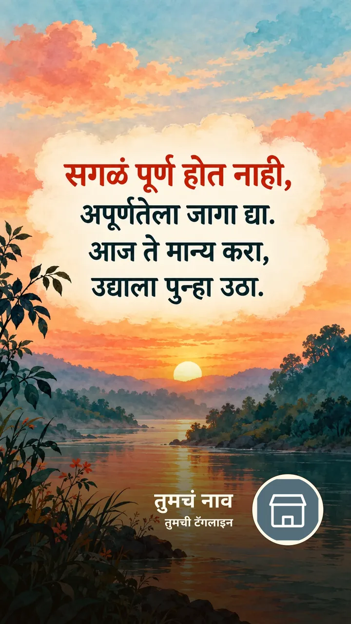 सगळं पूर्ण होत नाही, - Shubh Ratri Image, नदी