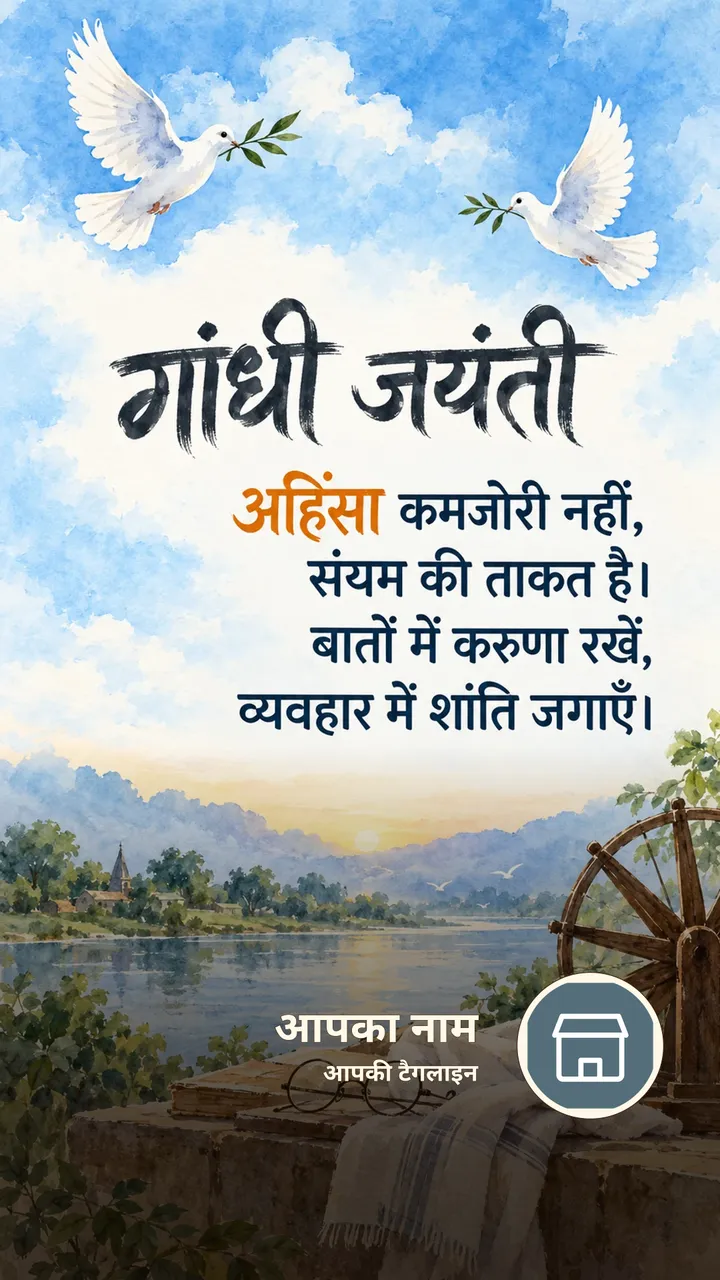 गांधी जयंती - अहिंसा कमजोरी नहीं, - Festival Image, आसमान, पक्षी