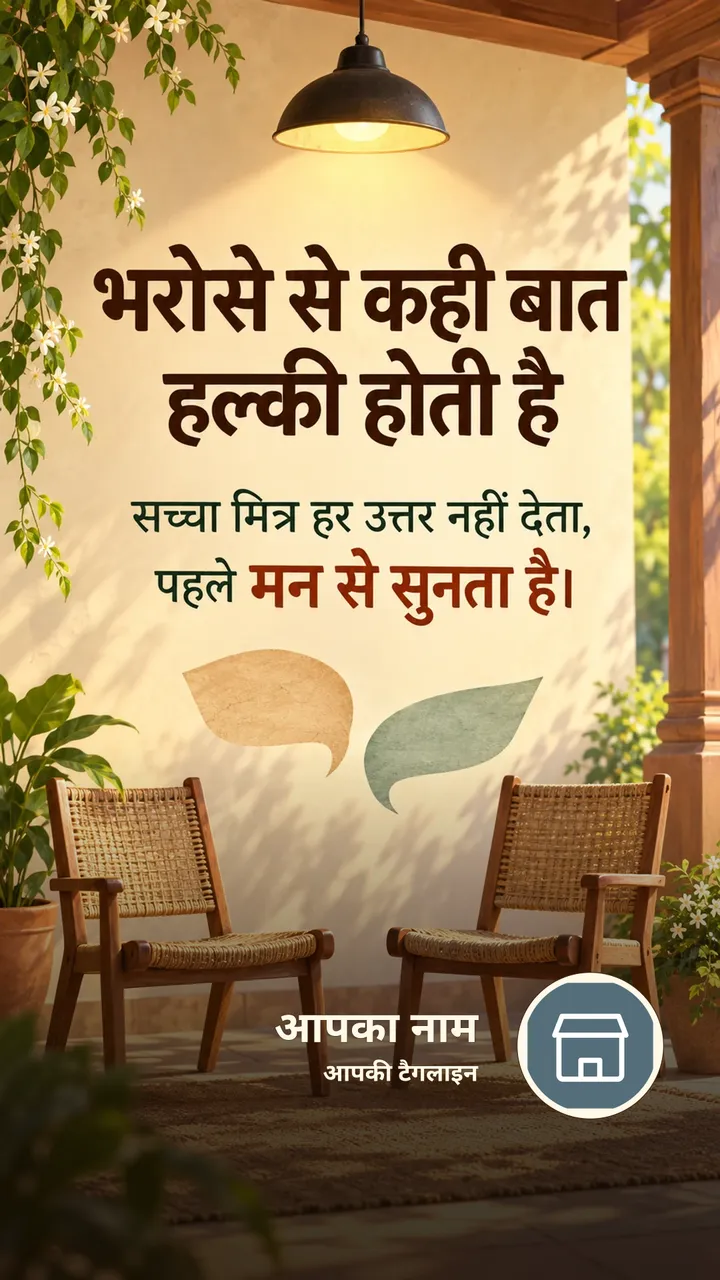 भरोसे से कही बात हल्की होती है - Suvichar Image, दोस्त
