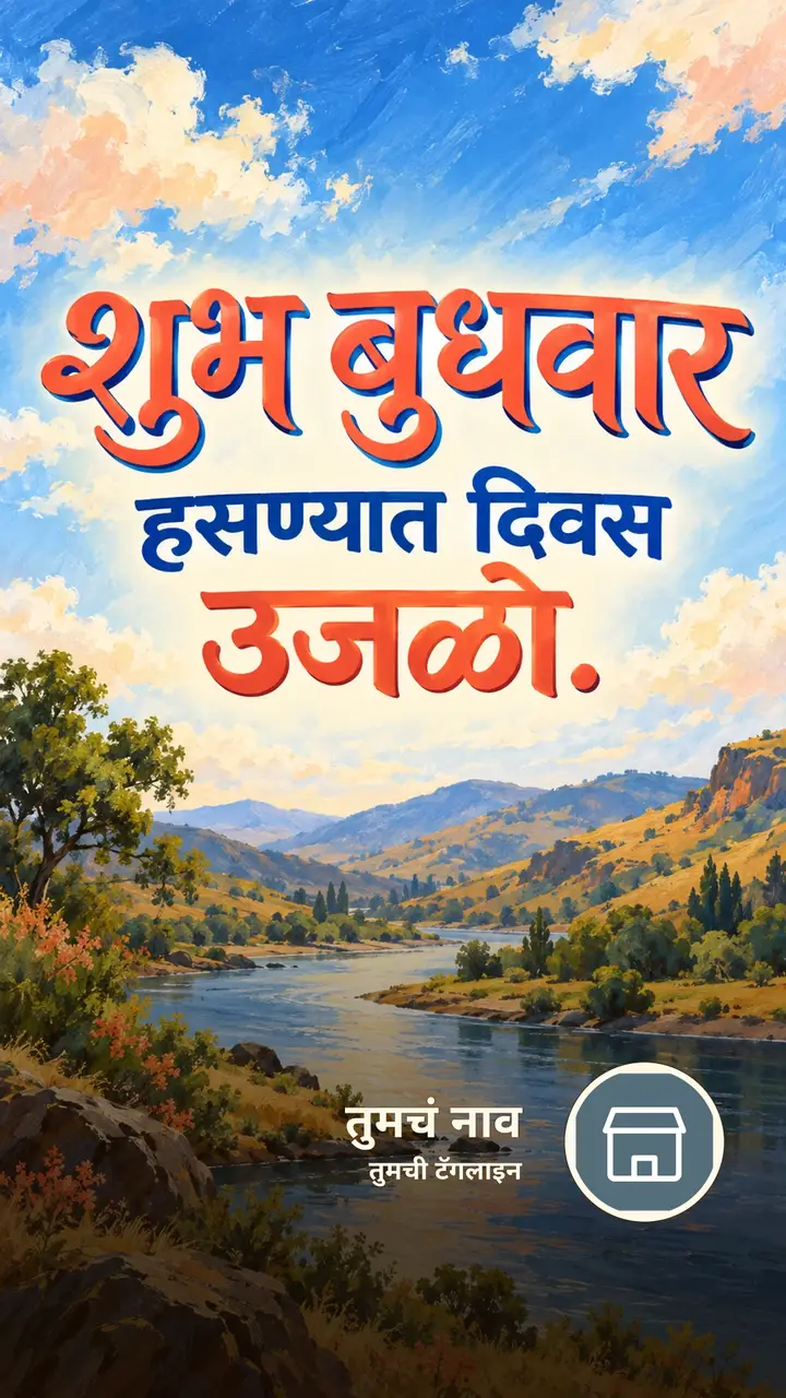 शुभ बुधवार - हसण्यात दिवस उजळो. - दिवसभराच्या शुभेच्छा Image, निसर्ग, डोंगर, नदी, आकाश
