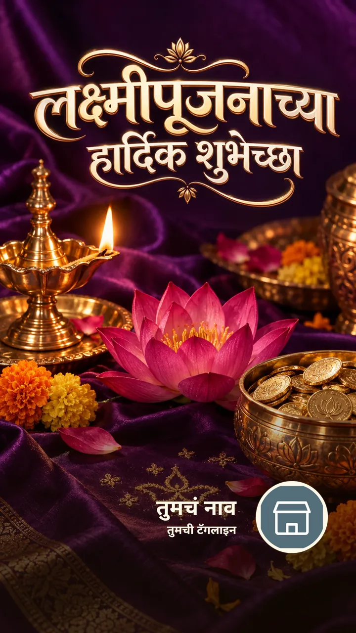 लक्ष्मीपूजनाच्या हार्दिक - Festival Image, फुलं, गुलाब, कमळ, दिवा