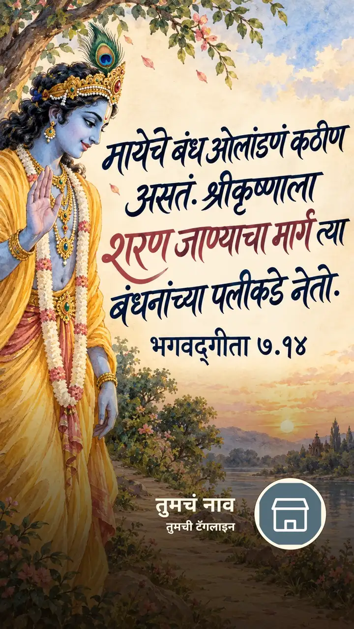 मायेचे बंध ओलांडणं कठीण असतं. - Bhakti Image, कृष्ण