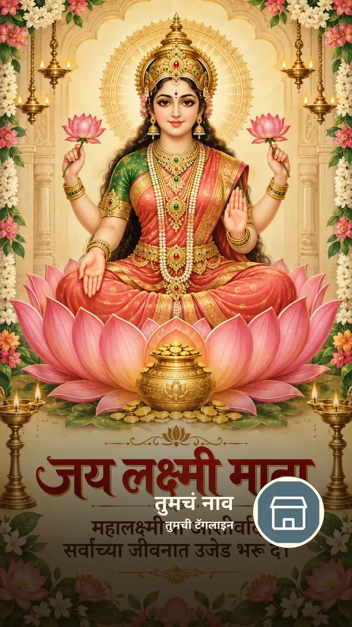 जय लक्ष्मी माता - Festival Image, फुलं, कमळ, लक्ष्मी