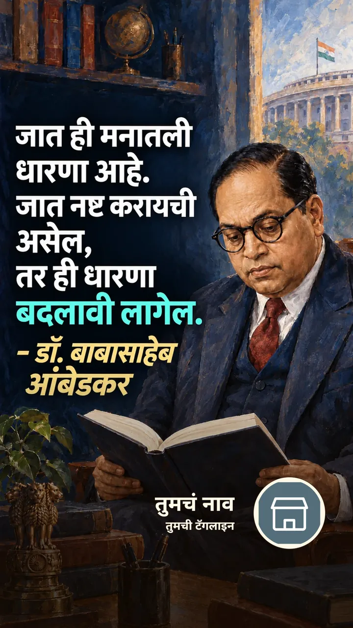 जात ही मनातली धारणा आहे. - Suvichar Image
