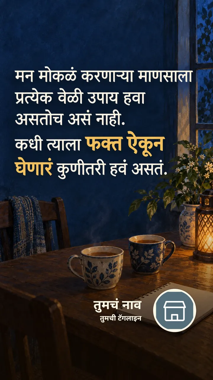 मन मोकळं करणाऱ्या माणसाला - Suvichar Image