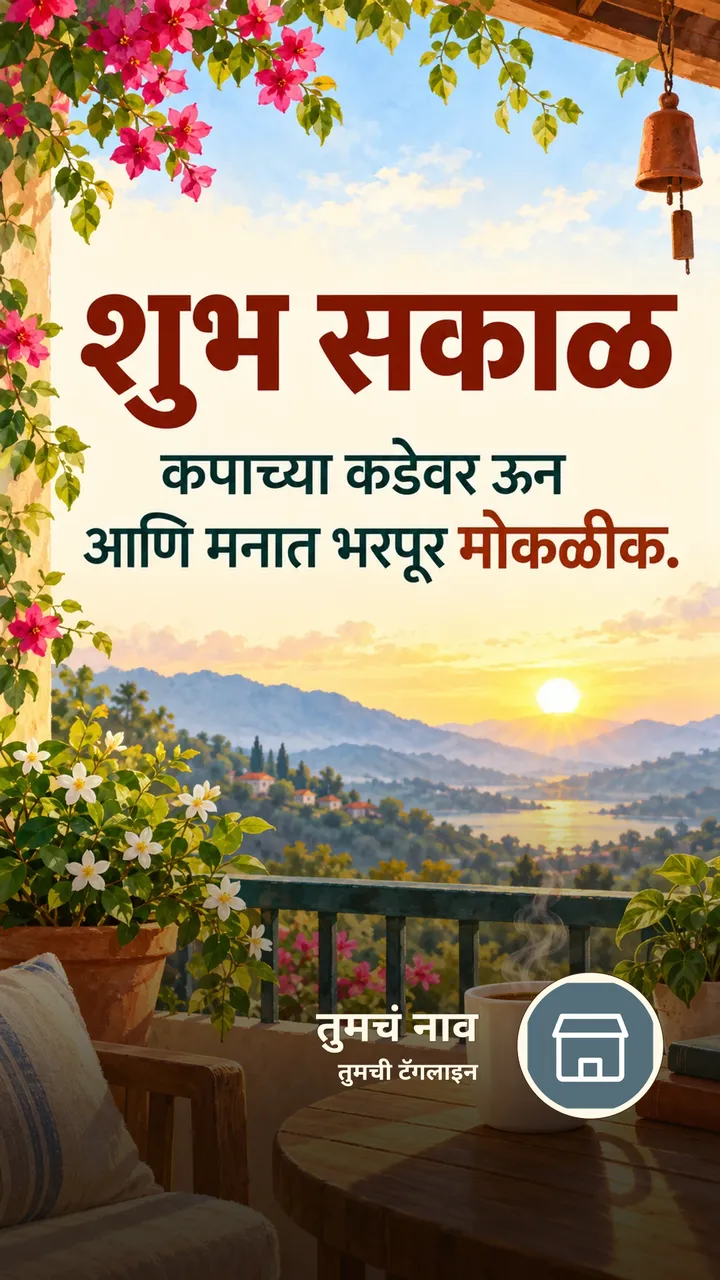 शुभ सकाळ - कपाच्या कडेवर ऊन - Shubh Sakal Image, डोंगर, चहा