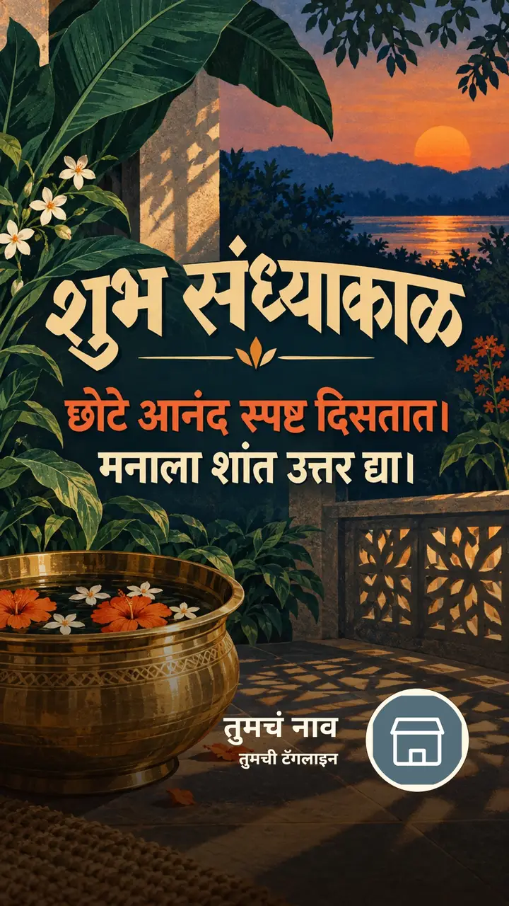 शुभ संध्याकाळ - छोटे आनंद स्पष्ट दिसतात। - मनाला शांत उत्तर द्या। - Sandhyakal Image