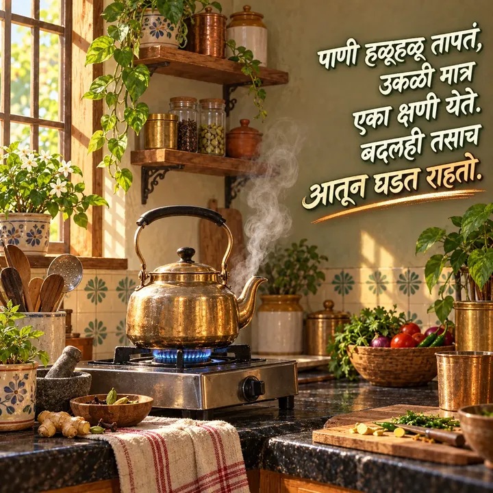 पाणी हळूहळू तापतं, - Suvichar Image