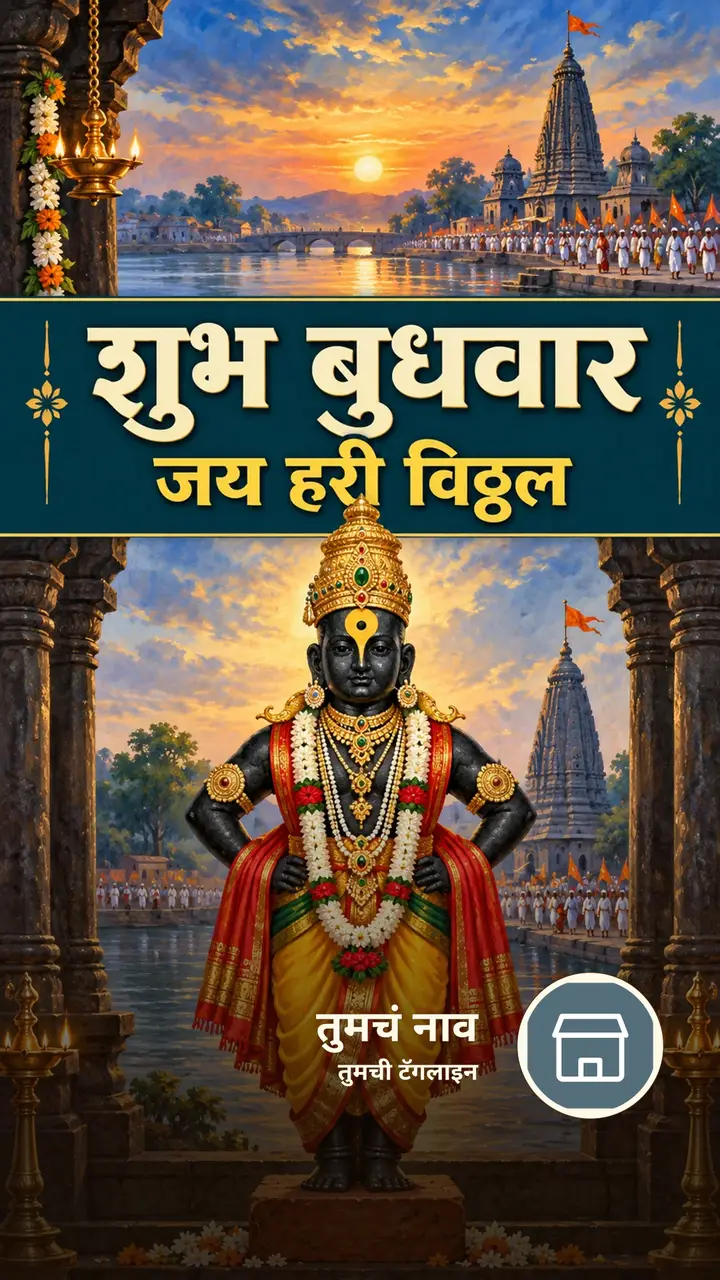 शुभ बुधवार - जय हरी विठ्ठल - Bhakti Image, फुलं, नदी, आकाश, विठ्ठल