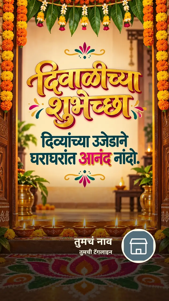 दिवाळीच्या शुभेच्छा - दिव्यांच्या उजेडाने घराघरांत आनंद - Festival Image, फुलं, निसर्ग, दिवा