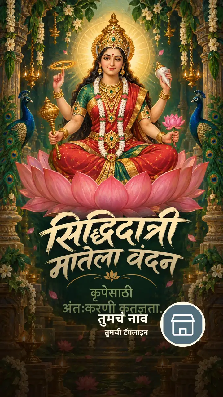 सिद्धिदात्री मातेला वंदन - कृपेसाठी - Bhakti Image, फुलं, कमळ, दुर्गा
