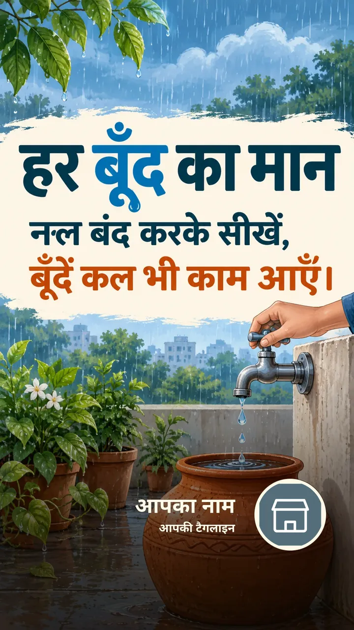 हर बूँद का मान - Suvichar Image, प्रकृति, बारिश