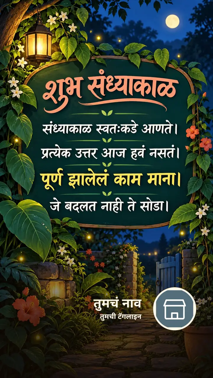 शुभ संध्याकाळ - संध्याकाळ स्वतःकडे आणते। - प्रत्येक उत्तर आज हवं नसतं। - Sandhyakal Image