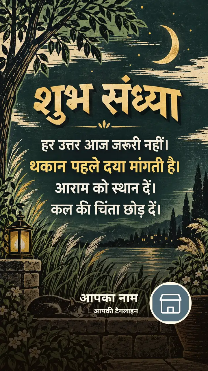 शुभ संध्या - हर उत्तर आज जरूरी नहीं। - थकान पहले दया - Sandhya Image