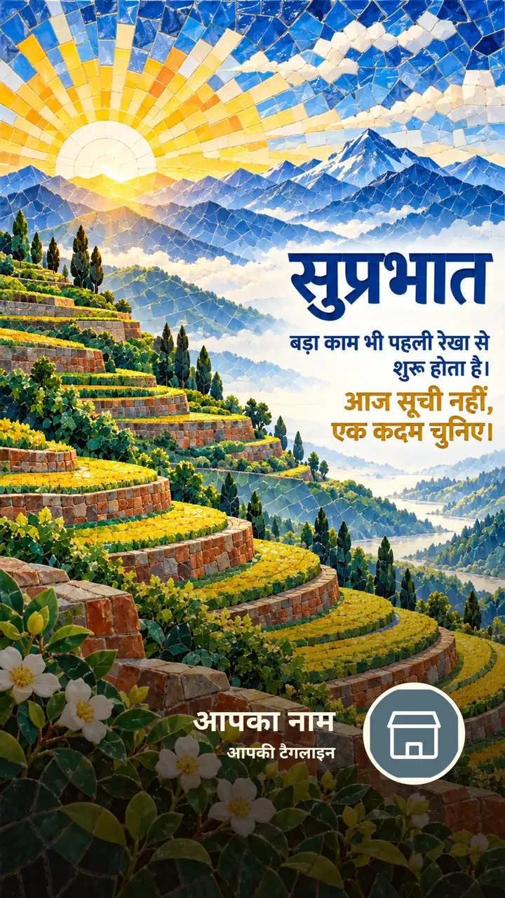 सुप्रभात - बड़ा काम भी पहली रेखा से शुरू होता है। - Suprabhat Image, सूर्योदय, प्रकृति, पहाड़