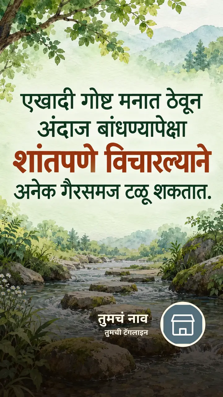 एखादी गोष्ट मनात ठेवून - Suvichar Image, निसर्ग, नदी