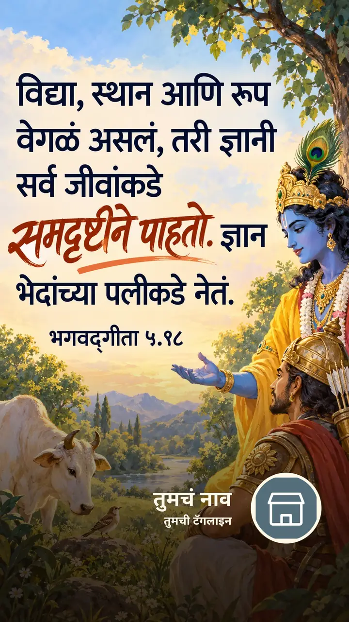 विद्या, स्थान आणि रूप वेगळं असलं, तरी - Bhakti Image, कृष्ण