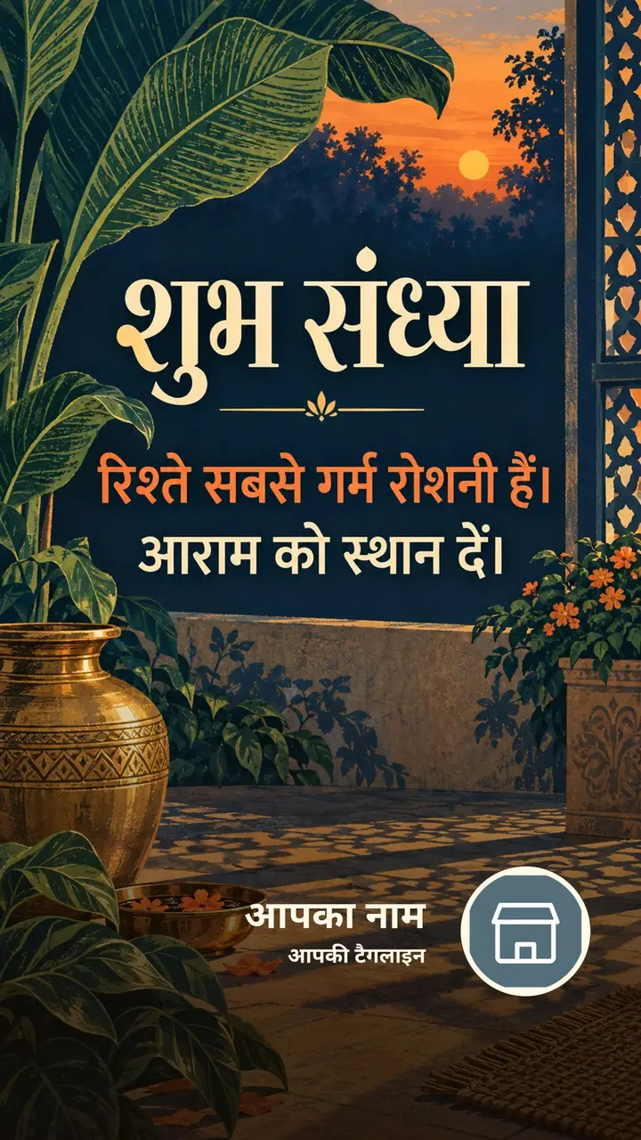 शुभ संध्या - रिश्ते सबसे गर्म रोशनी हैं। - आराम को स्थान - Sandhya Image