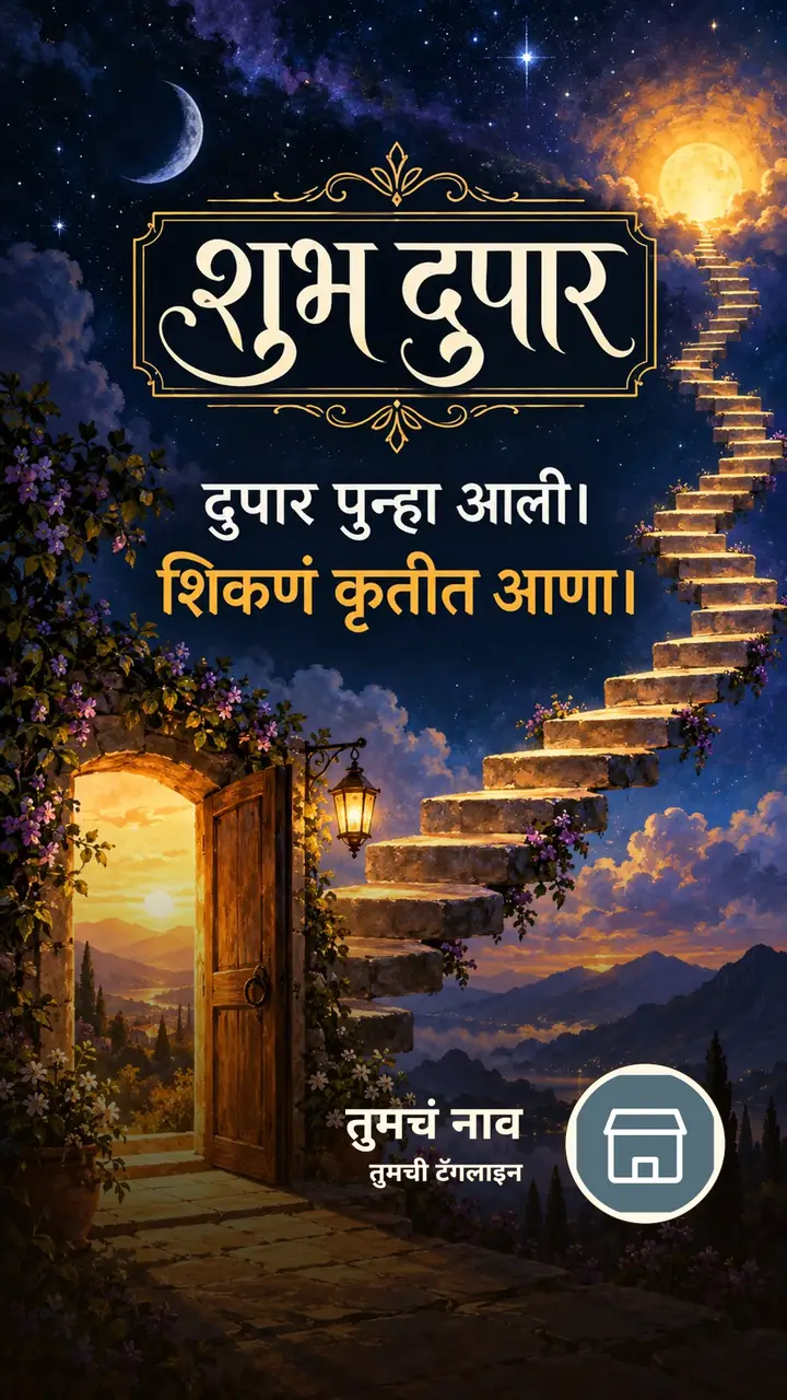 शुभ दुपार - दुपार पुन्हा आली। - शिकणं कृतीत आणा। - Shubh Dupar Image