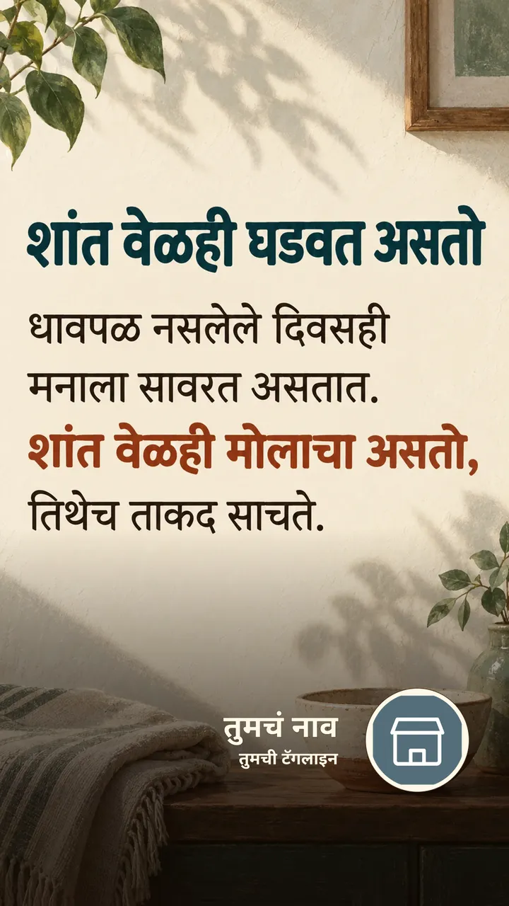 शांत वेळही घडवत असतो - Suvichar Image, निसर्ग