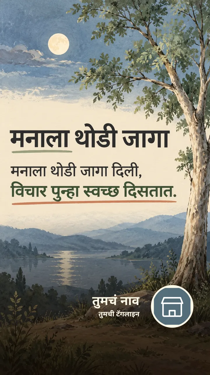 मनाला थोडी जागा - Suvichar Image, निसर्ग
