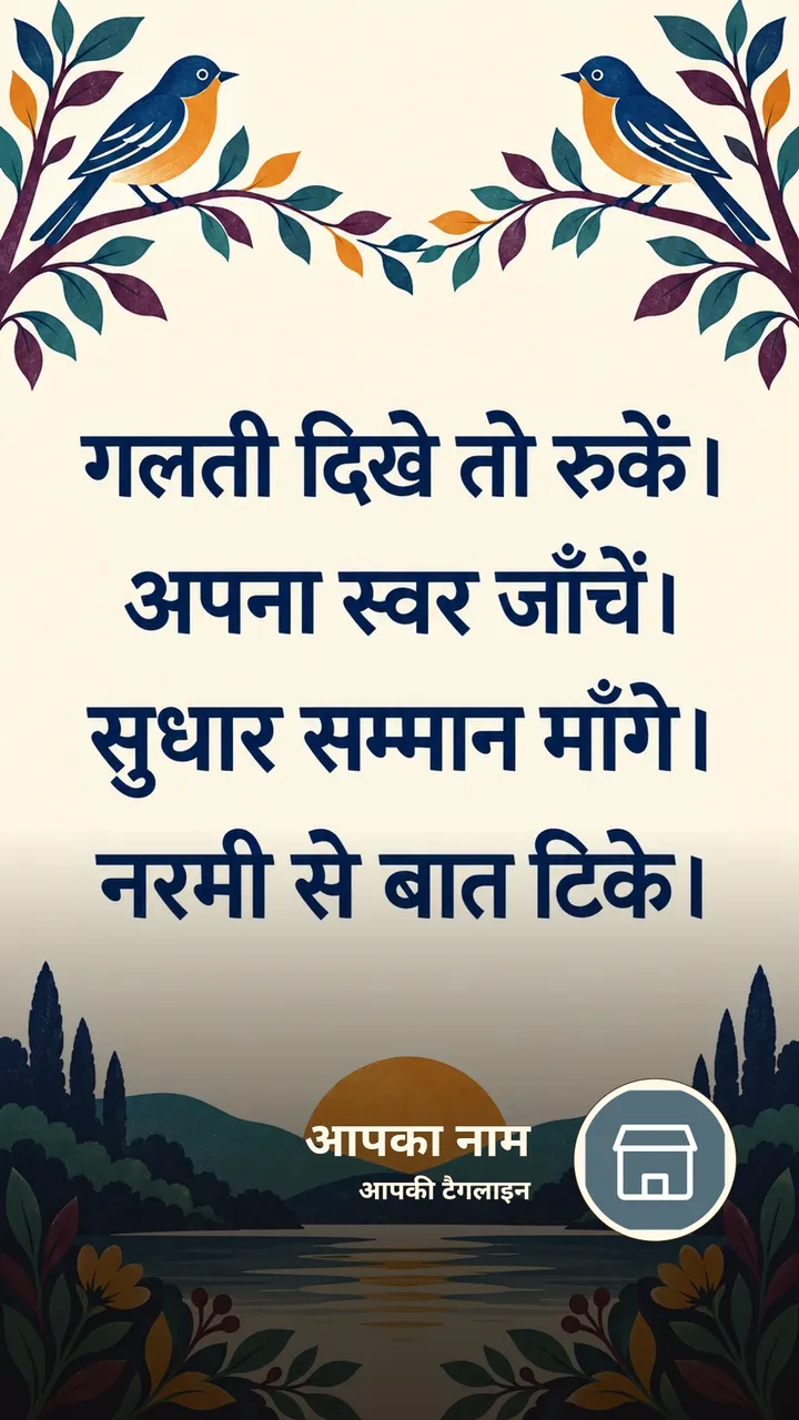 गलती दिखे तो रुकें। - Suvichar Image, फूल, पक्षी