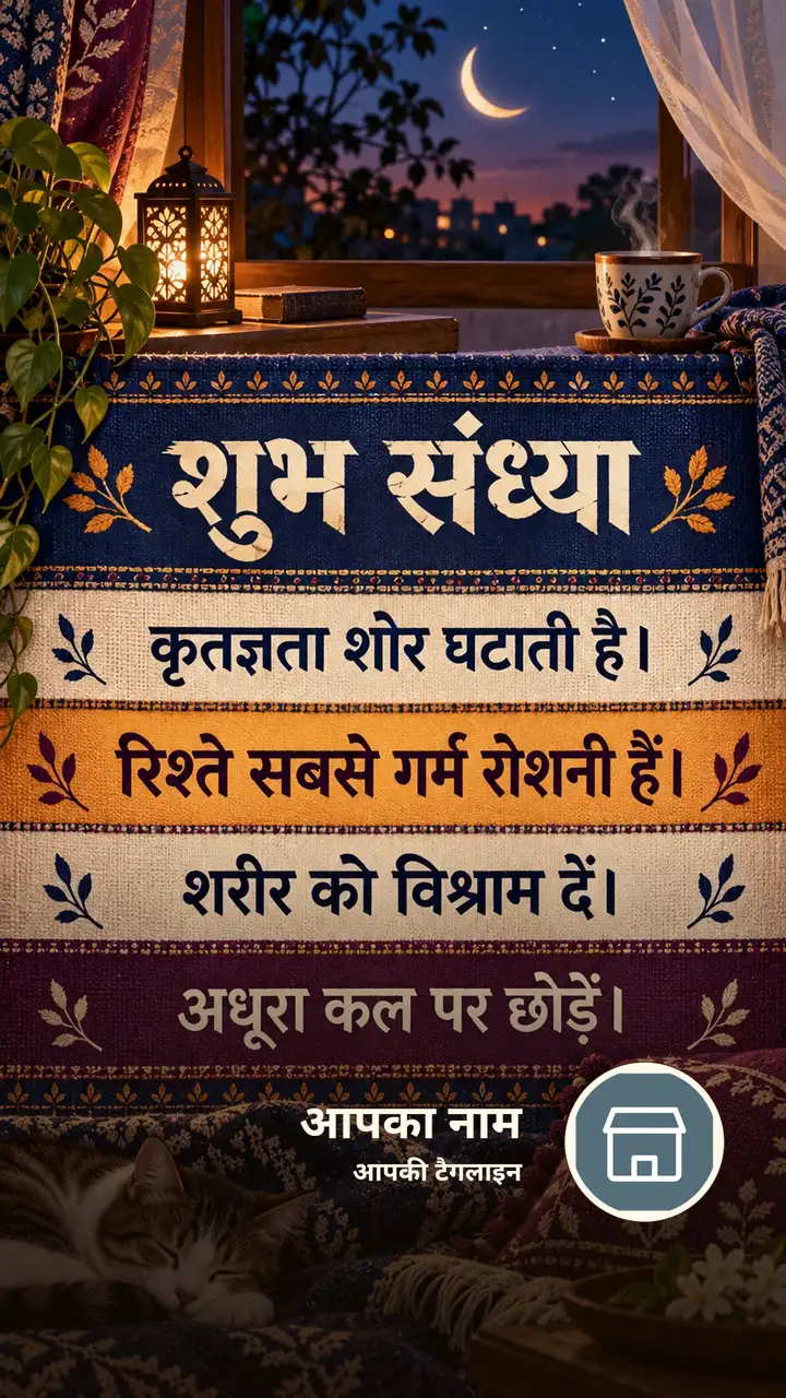 शुभ संध्या - कृतज्ञता शोर घटाती है। - रिश्ते सबसे गर्म - Sandhya Image