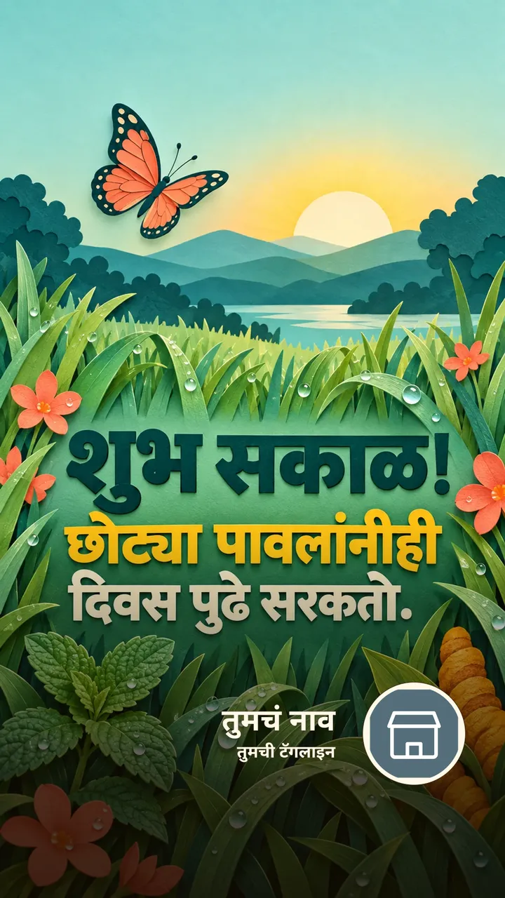 शुभ सकाळ! - छोट्या पावलांनीही - Shubh Sakal Image, निसर्ग, फुलपाखरू