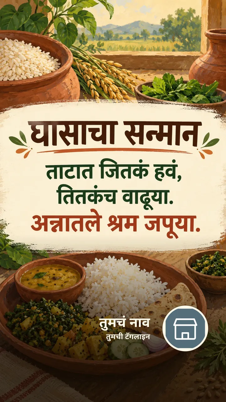 घासाचा सन्मान - Suvichar Image, निसर्ग