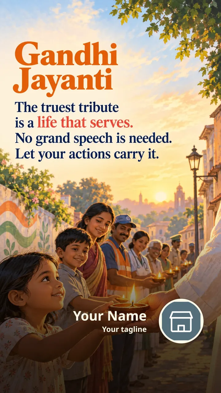 Gandhi Jayanti - The truest tribute - Festival Image, Village, Family