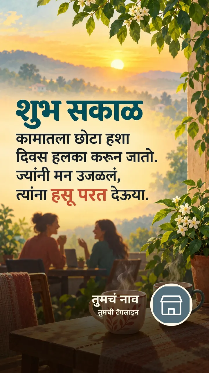 शुभ सकाळ - कामातला छोटा हशा - Shubh Sakal Image, निसर्ग, कुटुंब, मित्र
