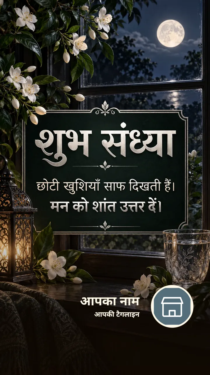 शुभ संध्या - छोटी खुशियाँ साफ दिखती हैं। - मन को शांत - Sandhya Image