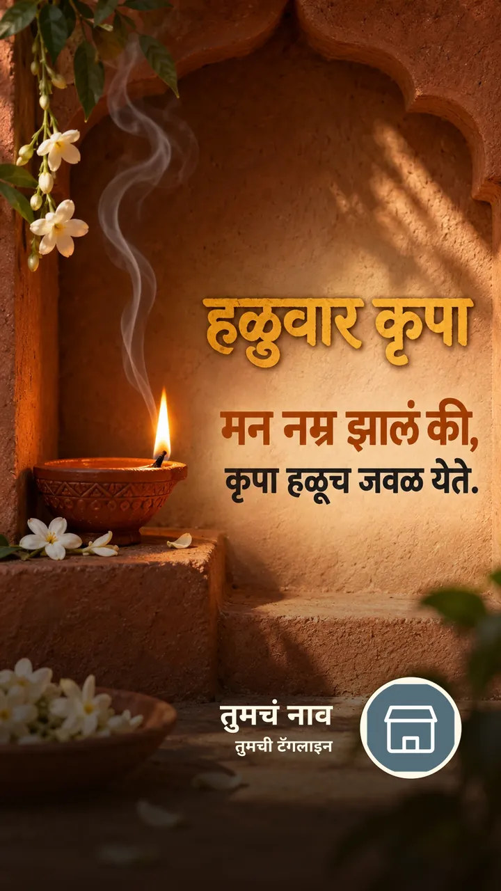 हळुवार कृपा - Bhakti Image, फुलं, दिवा