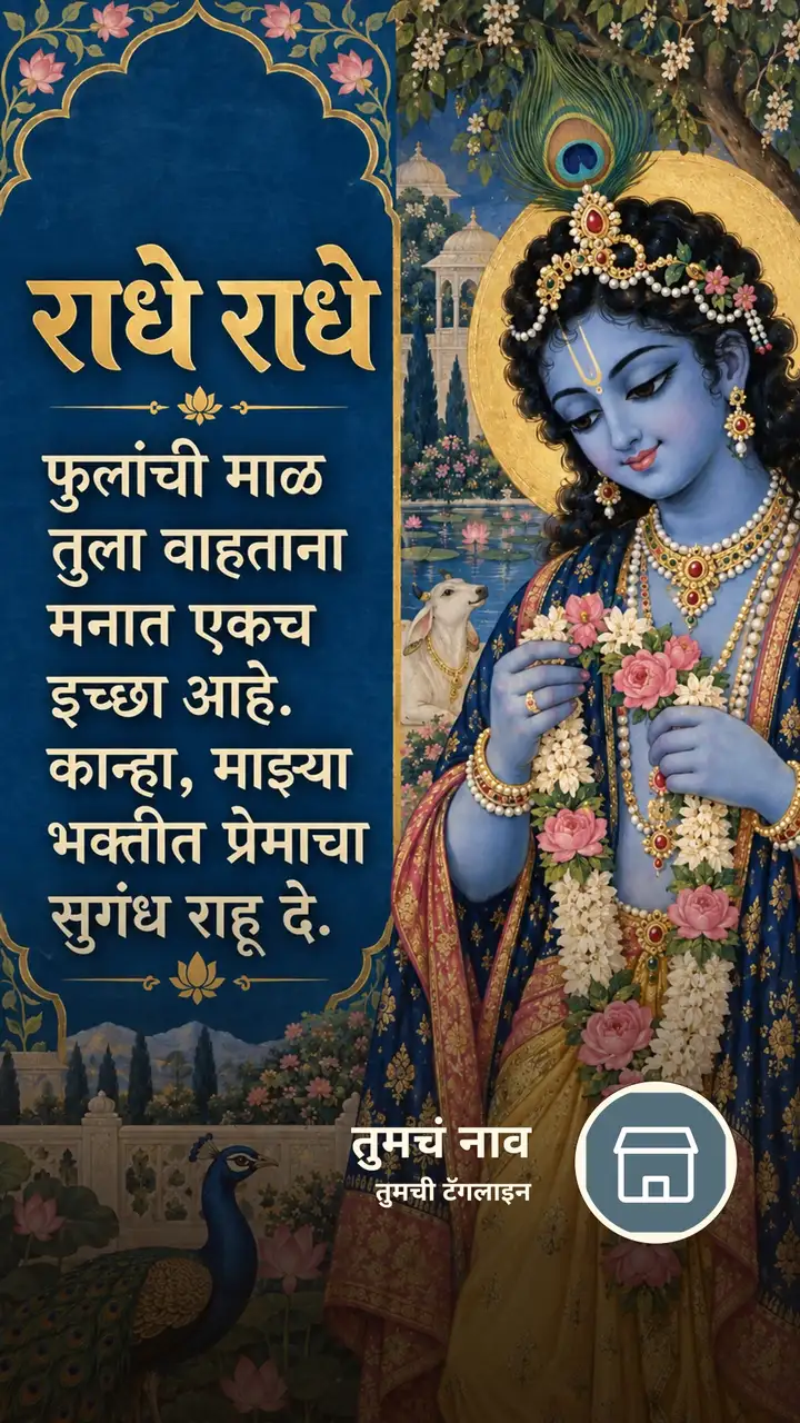 राधे राधे - फुलांची माळ - Bhakti Image, कृष्ण