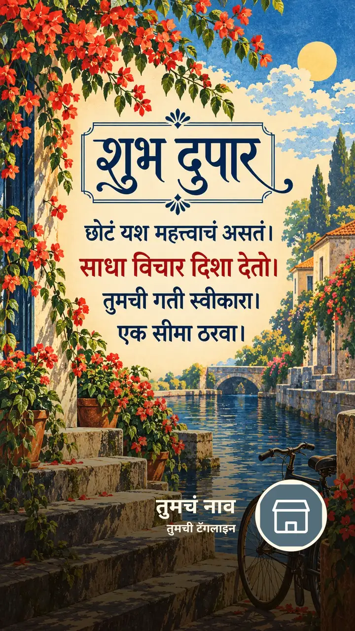 शुभ दुपार - छोटं यश महत्त्वाचं असतं। - साधा विचार दिशा - Shubh Dupar Image