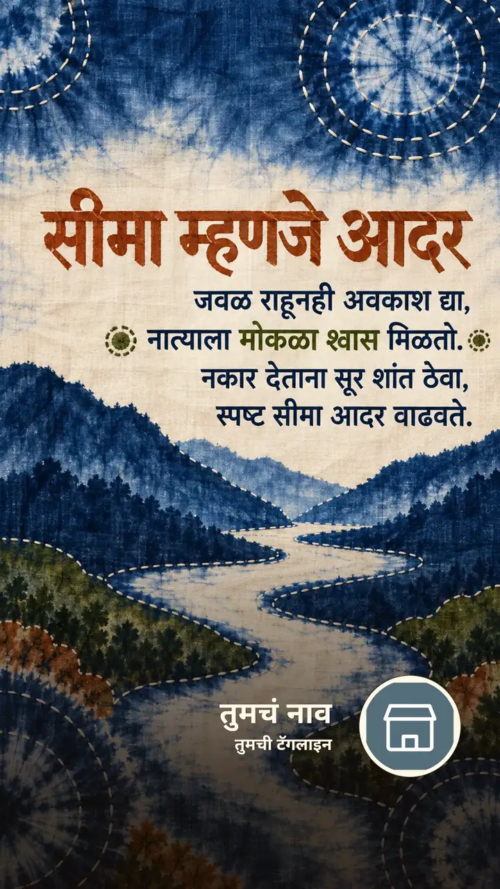 सीमा म्हणजे आदर - Suvichar Image, निसर्ग, डोंगर, नदी